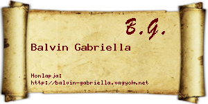 Balvin Gabriella névjegykártya